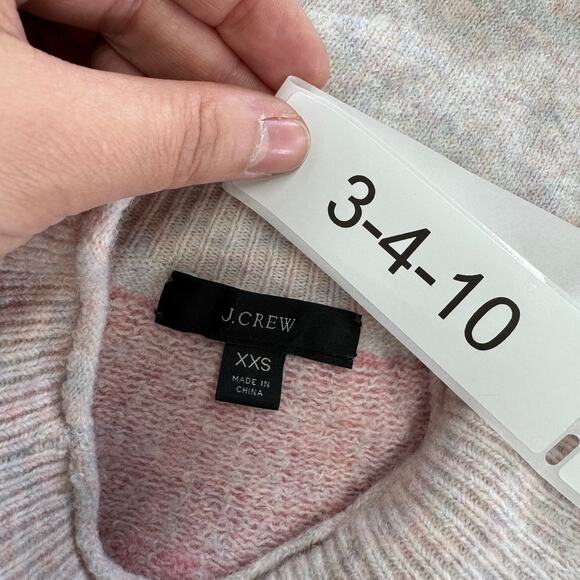 J.Crew Sweater Womens XX Small Pink Fair Isle Yoke Rollneck Supersoft Yarn - Picture 4 of 9